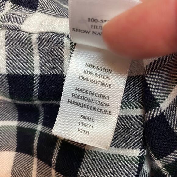 Rails Women's Hunter Plaid Black & White Rayon Button Up Shirt Size Small - Picture 8 of 8